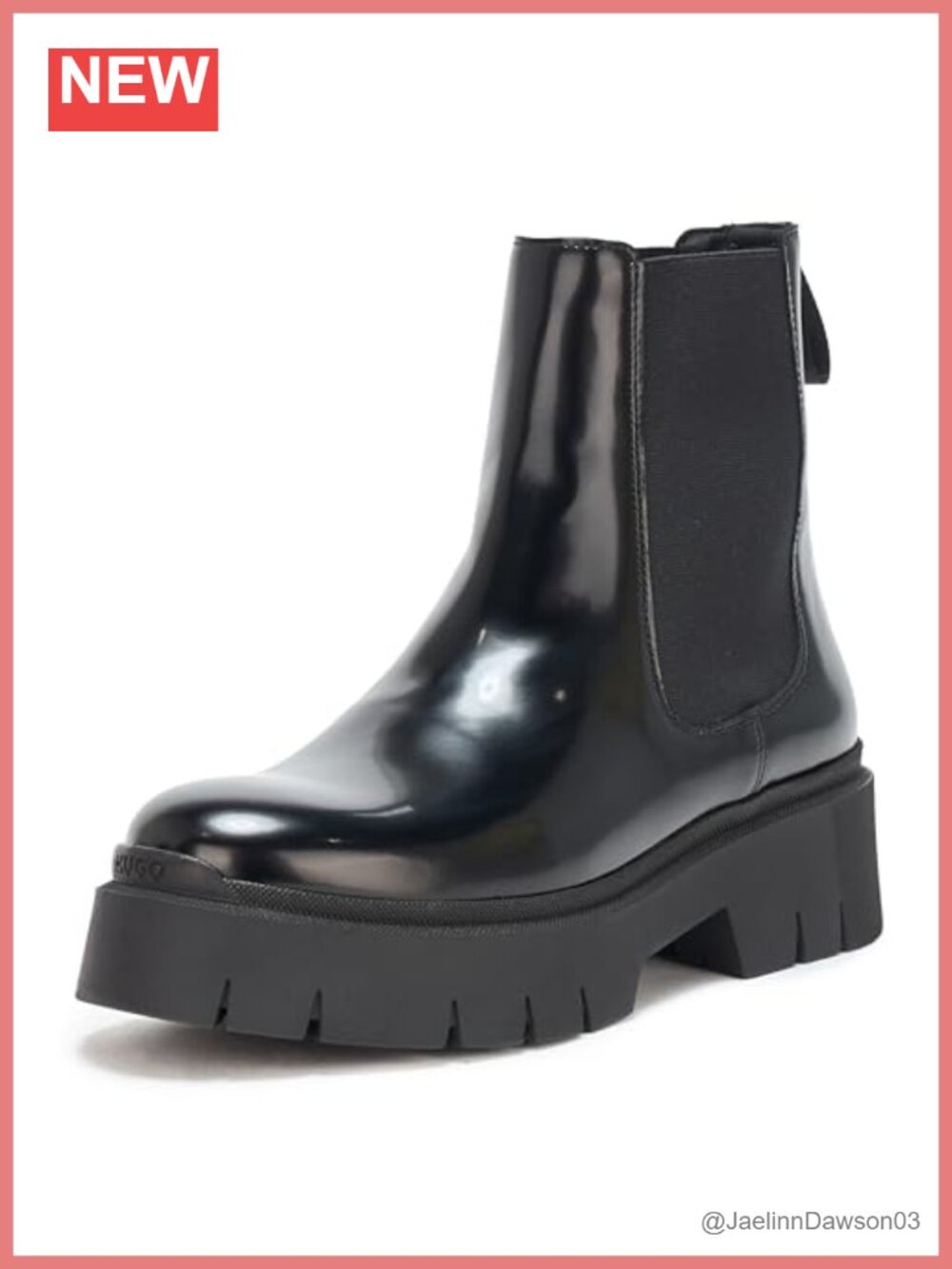 Kris Chunky Slip On Chelsea Ankle Boots Polyester Rubber